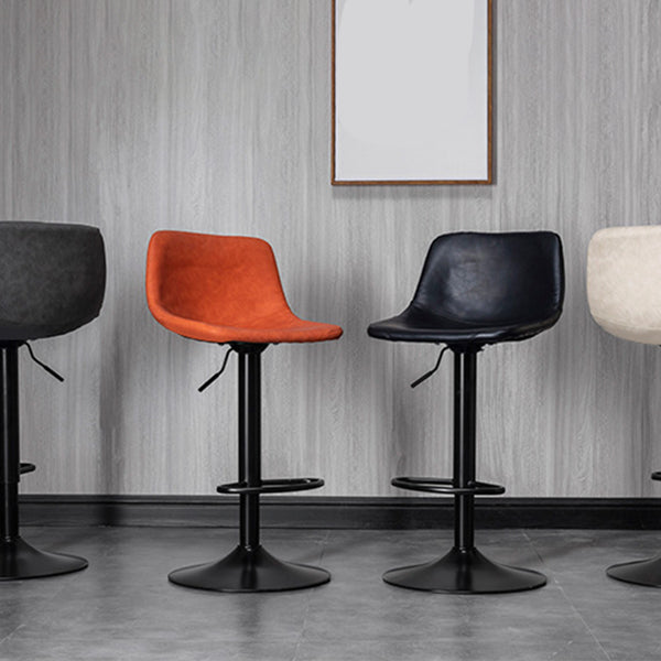 Skandinavischer Metallhocker Kunstleder gepolsterte Thekenhocker im matten Finish für Innenräume