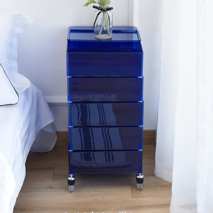 プラスチック製の5ドローナイトスタンド28 "Hナイトテーブル付きキャスター付き