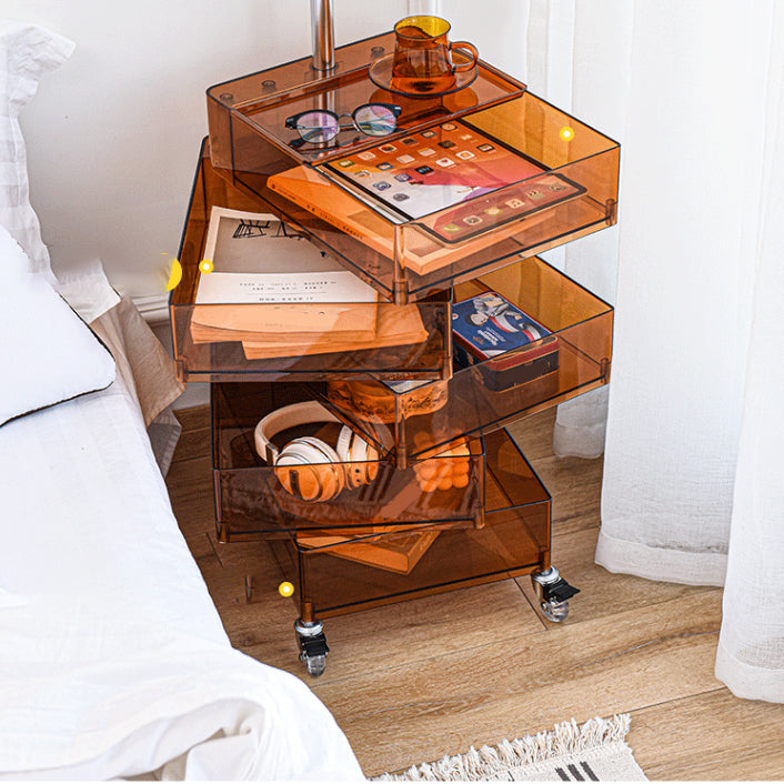 プラスチック製の5ドローナイトスタンド28 "Hナイトテーブル付きキャスター付き