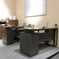 Rectangular Industrial Style Office Desk Steel and Wood Writing Desk with Cable Management