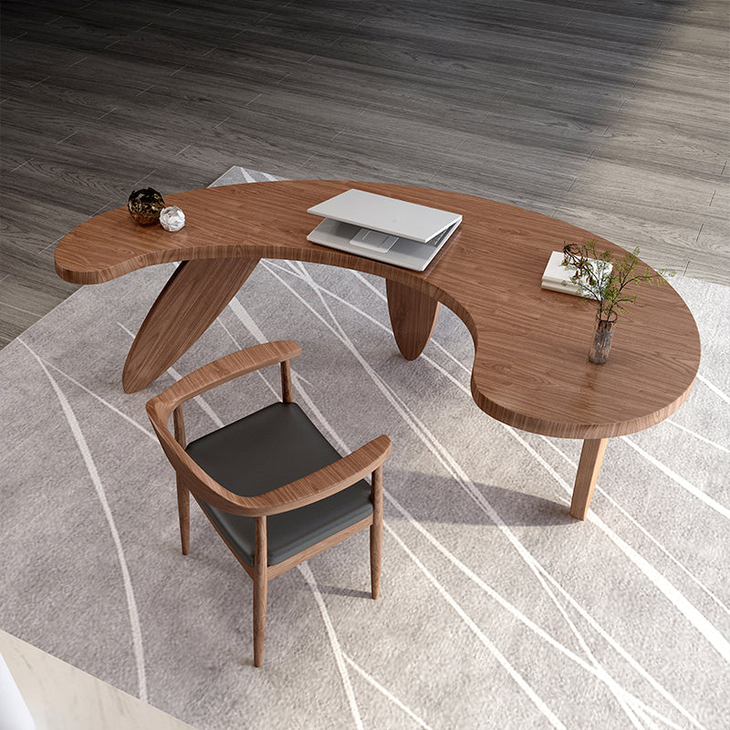 Modern Unconventional Shape Office Desk Solid Wood Writing Desk for Home 70.9"L x 35.4"W x 29.5"H Clearhalo 'furn' 'furn_office_desk' 'Furniture' 'Office Desks' 'Office Furniture' 'office_desk' 5670845