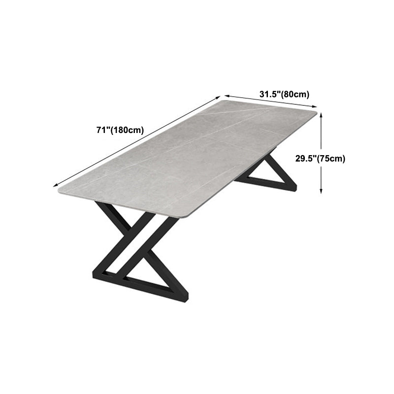 Escritorio de oficina contemporáneo de 30 "H Desk Gray Writing Writing