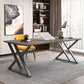 Modern Stone Office Desk 29.52" H Sled Rectangular Writing Desk for Home