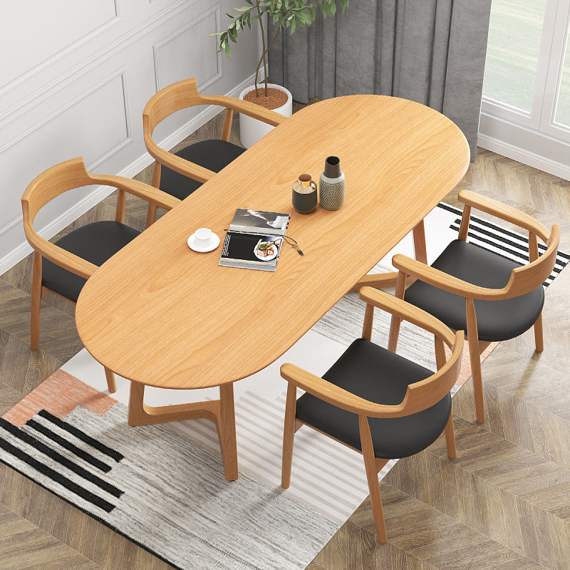 Stile moderno Oval Natural Desk Office Home Office Scriva da scrittura in legno