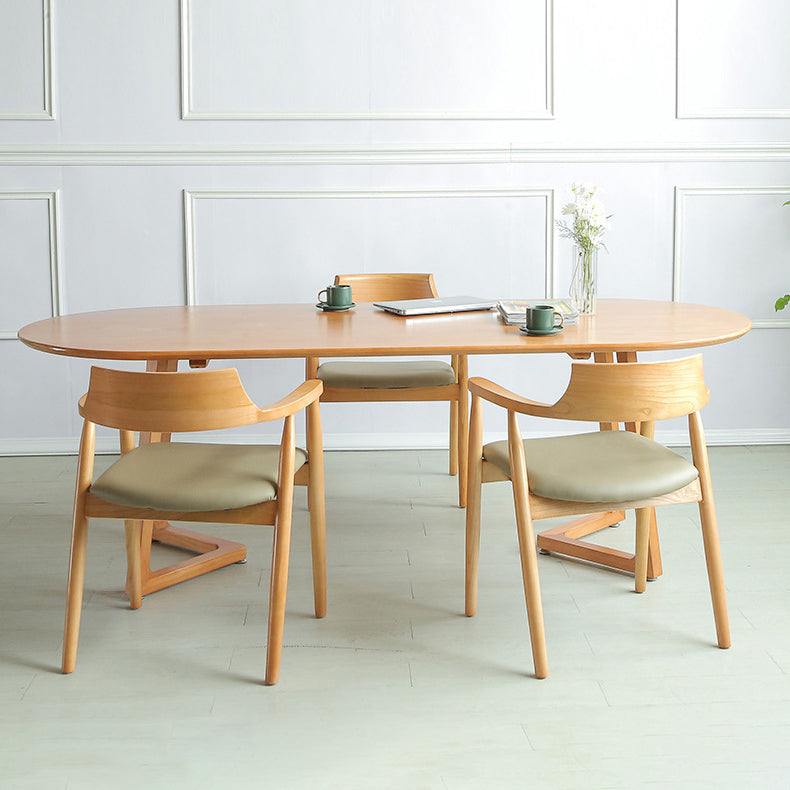 Stile moderno Oval Natural Desk Office Home Office Scriva da scrittura in legno