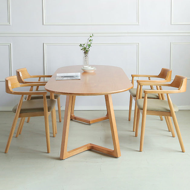 Stile moderno Oval Natural Desk Office Home Office Scriva da scrittura in legno