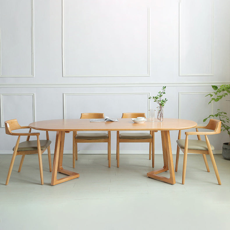 Stile moderno Oval Natural Desk Office Home Office Scriva da scrittura in legno