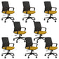 Modern Fixed Arms Desk Chair Nylon Frame Adjustable Office Chair