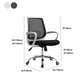 Modern Fixed Arms Office Chair Tilt Mechanism Steel Desk Chair