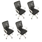 Modern Nylon Office Chair Slide Height-adjustable Desk Chair 4 Piece Set White Clearhalo 'furn' 'furn_office_chair' 'Furniture' 'Office Chairs' 'Office Furniture' 'office_chair' 5671009