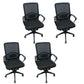 Modern Nylon Office Chair Slide Height-adjustable Desk Chair 4 Piece Set Black Clearhalo 'furn' 'furn_office_chair' 'Furniture' 'Office Chairs' 'Office Furniture' 'office_chair' 5671018