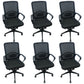 Modern Nylon Office Chair Slide Height-adjustable Desk Chair 6 Piece Set Black Clearhalo 'furn' 'furn_office_chair' 'Furniture' 'Office Chairs' 'Office Furniture' 'office_chair' 5671020