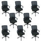 Modern Nylon Office Chair Slide Height-adjustable Desk Chair 8 Piece Set Black Clearhalo 'furn' 'furn_office_chair' 'Furniture' 'Office Chairs' 'Office Furniture' 'office_chair' 5671021