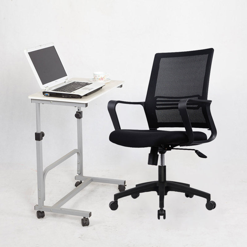 コンテンポラリーファブリックスイベルチェアハイバックアームオフィスチェアブラック