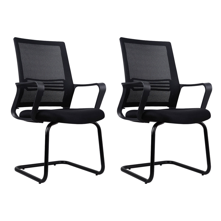 コンテンポラリーファブリックスイベルチェアハイバックアームオフィスチェアブラック