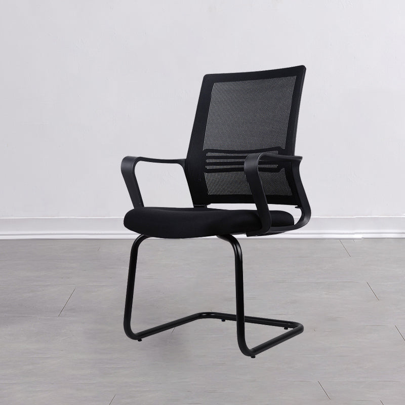 コンテンポラリーファブリックスイベルチェアハイバックアームオフィスチェアブラック