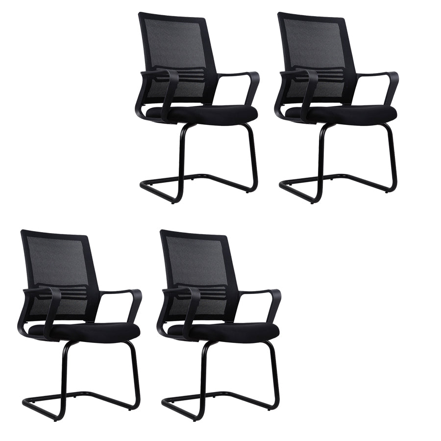 コンテンポラリーファブリックスイベルチェアハイバックアームオフィスチェアブラック