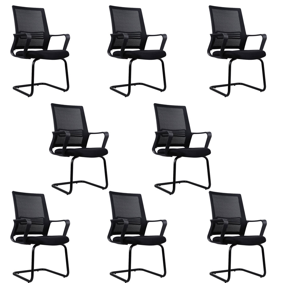 コンテンポラリーファブリックスイベルチェアハイバックアームオフィスチェアブラック