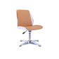 Faux Leather Office Chair Chrome Frame Armless Ergonomic Computer Desk Chair Brown 1 Piece Clearhalo 'furn' 'furn_office_chair' 'Furniture' 'Office Chairs' 'Office Furniture' 'office_chair' 5671072