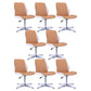 Faux Leather Office Chair Chrome Frame Armless Ergonomic Computer Desk Chair Brown 8 Piece Set Clearhalo 'furn' 'furn_office_chair' 'Furniture' 'Office Chairs' 'Office Furniture' 'office_chair' 5671079
