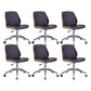 Faux Leather Office Chair Chrome Frame Armless Ergonomic Computer Desk Chair Black 6 Piece Set Clearhalo 'furn' 'furn_office_chair' 'Furniture' 'Office Chairs' 'Office Furniture' 'office_chair' 5671090
