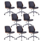 Faux Leather Office Chair Chrome Frame Armless Ergonomic Computer Desk Chair Black 8 Piece Set Clearhalo 'furn' 'furn_office_chair' 'Furniture' 'Office Chairs' 'Office Furniture' 'office_chair' 5671091