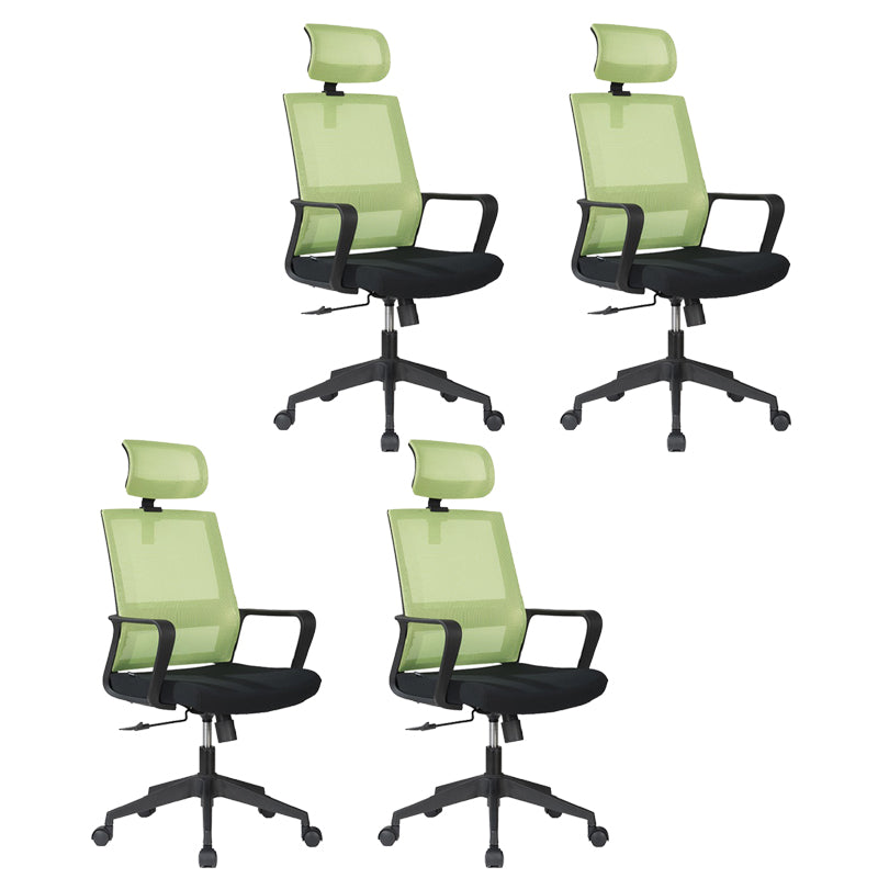 Modern Fixed Arms Office Chair Nylon Height-adjustable Desk Chair
