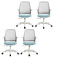 Deluxe Chair With Breathable AirGrid Back Fixed Arms White Frame Office Chair