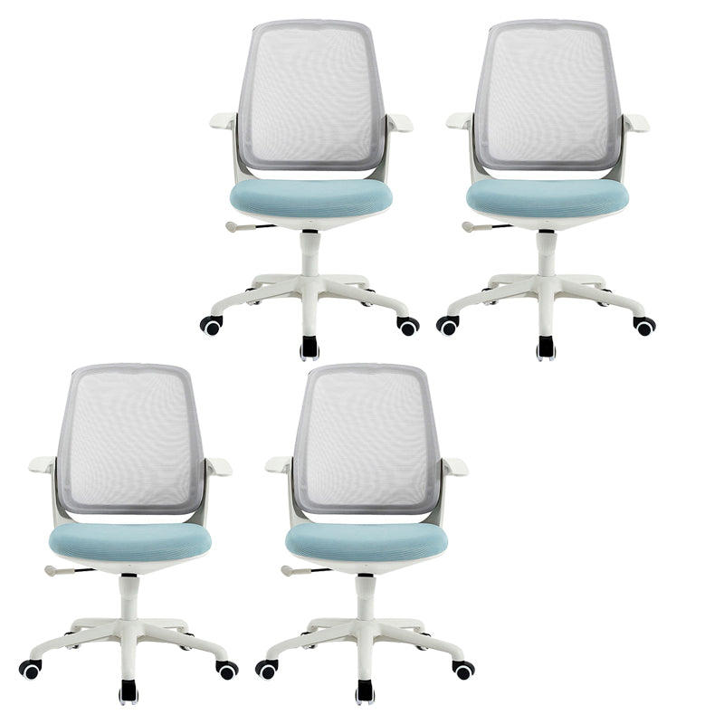 Deluxe Chair With Breathable AirGrid Back Fixed Arms White Frame Office Chair