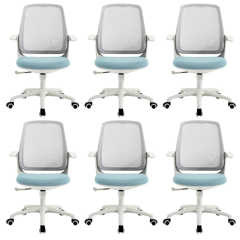 Deluxe Chair With Breathable AirGrid Back Fixed Arms White Frame Office Chair