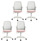 Deluxe Chair With Breathable AirGrid Back Fixed Arms White Frame Office Chair