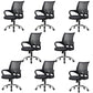 Modern Fixed Arms Office Chair Steel Height-adjustable Desk Chair