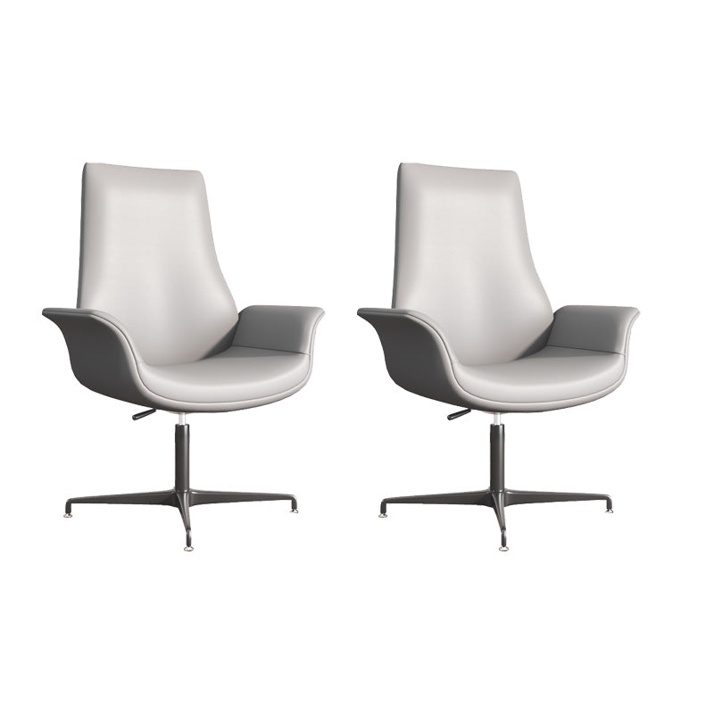 Silla de oficina tapizada moderna silla de tareas de brazo fijo con base de acero