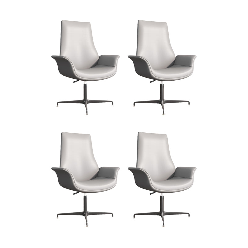 Silla de oficina tapizada moderna silla de tareas de brazo fijo con base de acero