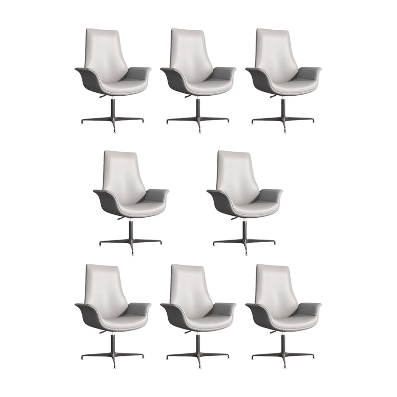 Silla de oficina tapizada moderna silla de tareas de brazo fijo con base de acero