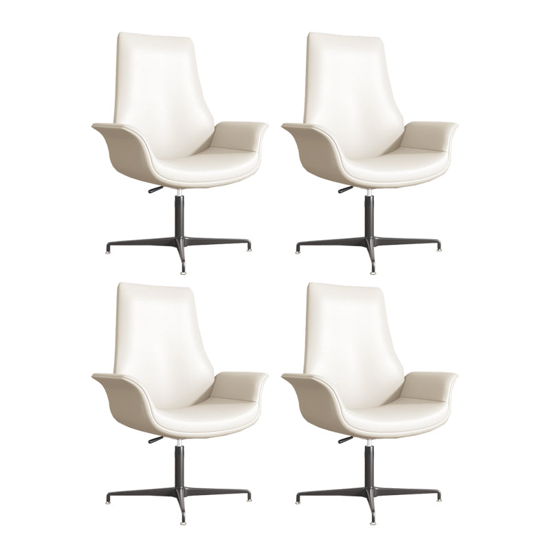 Silla de oficina tapizada moderna silla de tareas de brazo fijo con base de acero