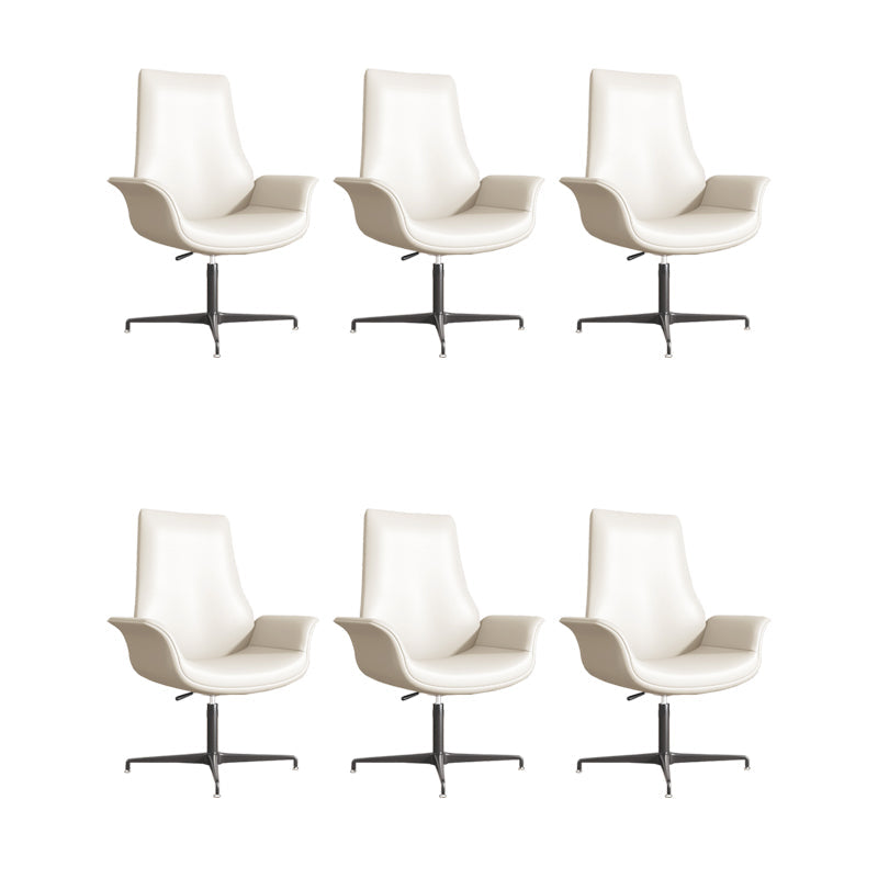 Silla de oficina tapizada moderna silla de tareas de brazo fijo con base de acero