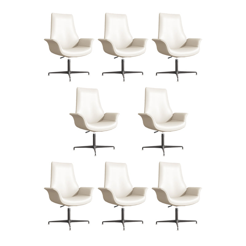 Silla de oficina tapizada moderna silla de tareas de brazo fijo con base de acero