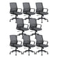 Modern Breathable Mesh Office Chair Nylon Fixed Arm Task Chair 8 Piece Set Nylon Without Headrest Clearhalo 'furn' 'furn_office_chair' 'Furniture' 'Office Chairs' 'Office Furniture' 'office_chair' 5671286