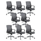 Modern Breathable Mesh Office Chair Nylon Fixed Arm Task Chair 8 Piece Set Steel Without Headrest Clearhalo 'furn' 'furn_office_chair' 'Furniture' 'Office Chairs' 'Office Furniture' 'office_chair' 5671296