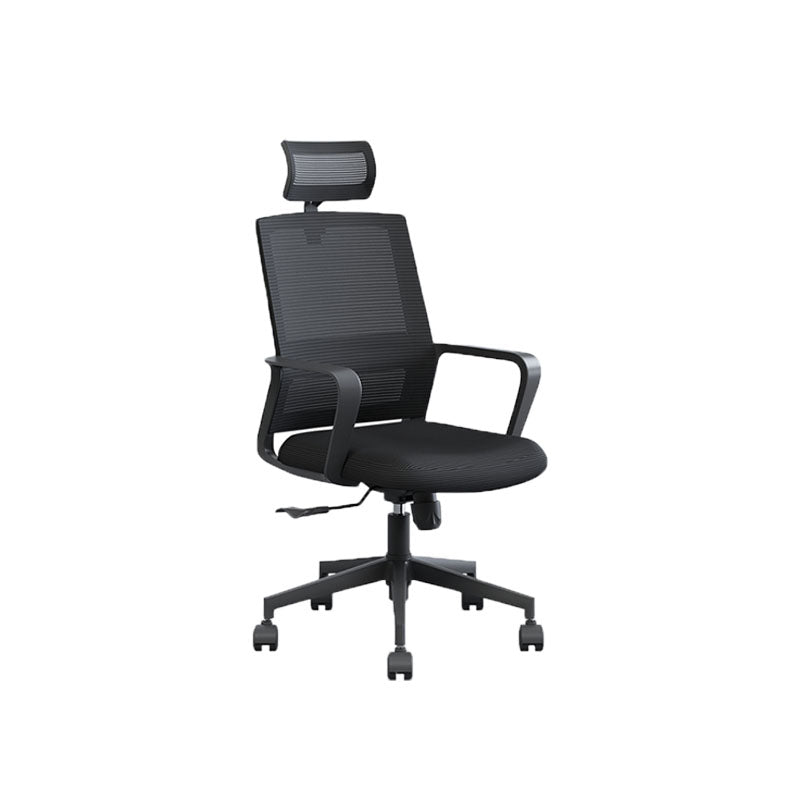 Modern Breathable Mesh Office Chair Nylon Fixed Arm Task Chair 1 Piece Nylon With Headrest Clearhalo 'furn' 'furn_office_chair' 'Furniture' 'Office Chairs' 'Office Furniture' 'office_chair' 5671298