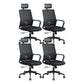 Modern Breathable Mesh Office Chair Nylon Fixed Arm Task Chair 4 Piece Set Nylon With Headrest Clearhalo 'furn' 'furn_office_chair' 'Furniture' 'Office Chairs' 'Office Furniture' 'office_chair' 5671300