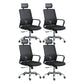 Modern Breathable Mesh Office Chair Nylon Fixed Arm Task Chair 4 Piece Set Steel With Headrest Clearhalo 'furn' 'furn_office_chair' 'Furniture' 'Office Chairs' 'Office Furniture' 'office_chair' 5671305