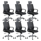Modern Breathable Mesh Office Chair Nylon Fixed Arm Task Chair 6 Piece Set Steel With Headrest Clearhalo 'furn' 'furn_office_chair' 'Furniture' 'Office Chairs' 'Office Furniture' 'office_chair' 5671306