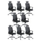Modern Breathable Mesh Office Chair Nylon Fixed Arm Task Chair 8 Piece Set Steel With Headrest Clearhalo 'furn' 'furn_office_chair' 'Furniture' 'Office Chairs' 'Office Furniture' 'office_chair' 5671307