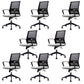 Ergonomic Mesh Mid-Back Desk Chair Tilt Mechanism Office Chair 8 Piece Set Clearhalo 'furn' 'furn_office_chair' 'Furniture' 'Office Chairs' 'Office Furniture' 'office_chair' 5671321