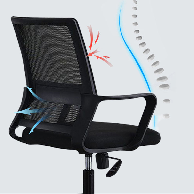Ergonomic Mesh Mid-Back Desk Chair Tilt Mechanism Office Chair Clearhalo 'furn' 'furn_office_chair' 'Furniture' 'Office Chairs' 'Office Furniture' 'office_chair' 5671323