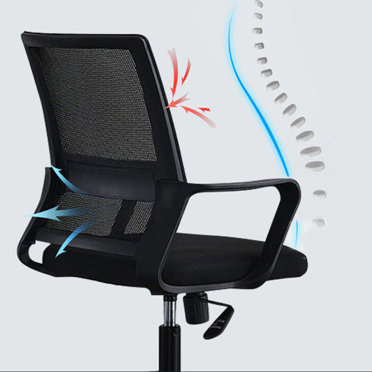 Ergonomic Mesh Mid-Back Desk Chair Tilt Mechanism Office Chair Clearhalo 'furn' 'furn_office_chair' 'Furniture' 'Office Chairs' 'Office Furniture' 'office_chair' 5671323