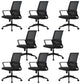 Ergonomic Mesh Mid-Back Desk Chair Tilt Mechanism Office Chair Black 6 Piece Set Clearhalo 'furn' 'furn_office_chair' 'Furniture' 'Office Chairs' 'Office Furniture' 'office_chair' 5671329
