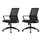 Ergonomic Mesh Mid-Back Desk Chair Tilt Mechanism Office Chair Gloss Black 2 Piece Set Clearhalo 'furn' 'furn_office_chair' 'Furniture' 'Office Chairs' 'Office Furniture' 'office_chair' 5671330